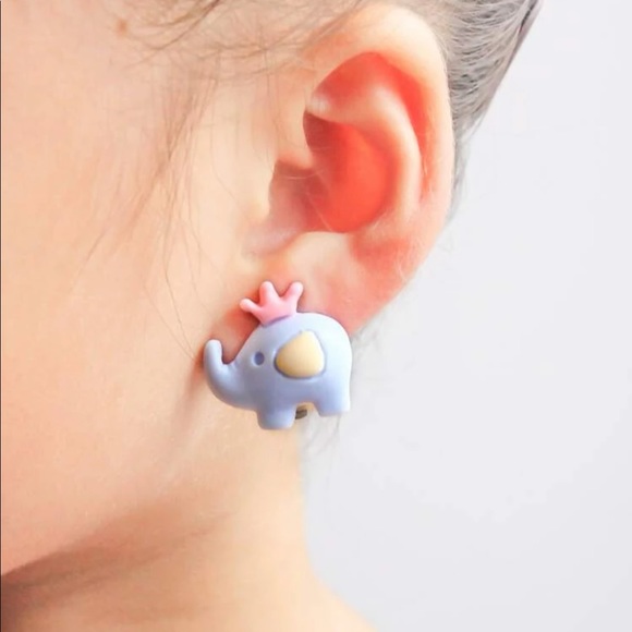 Elephant Clip On Earrings - Picture 2 of 4